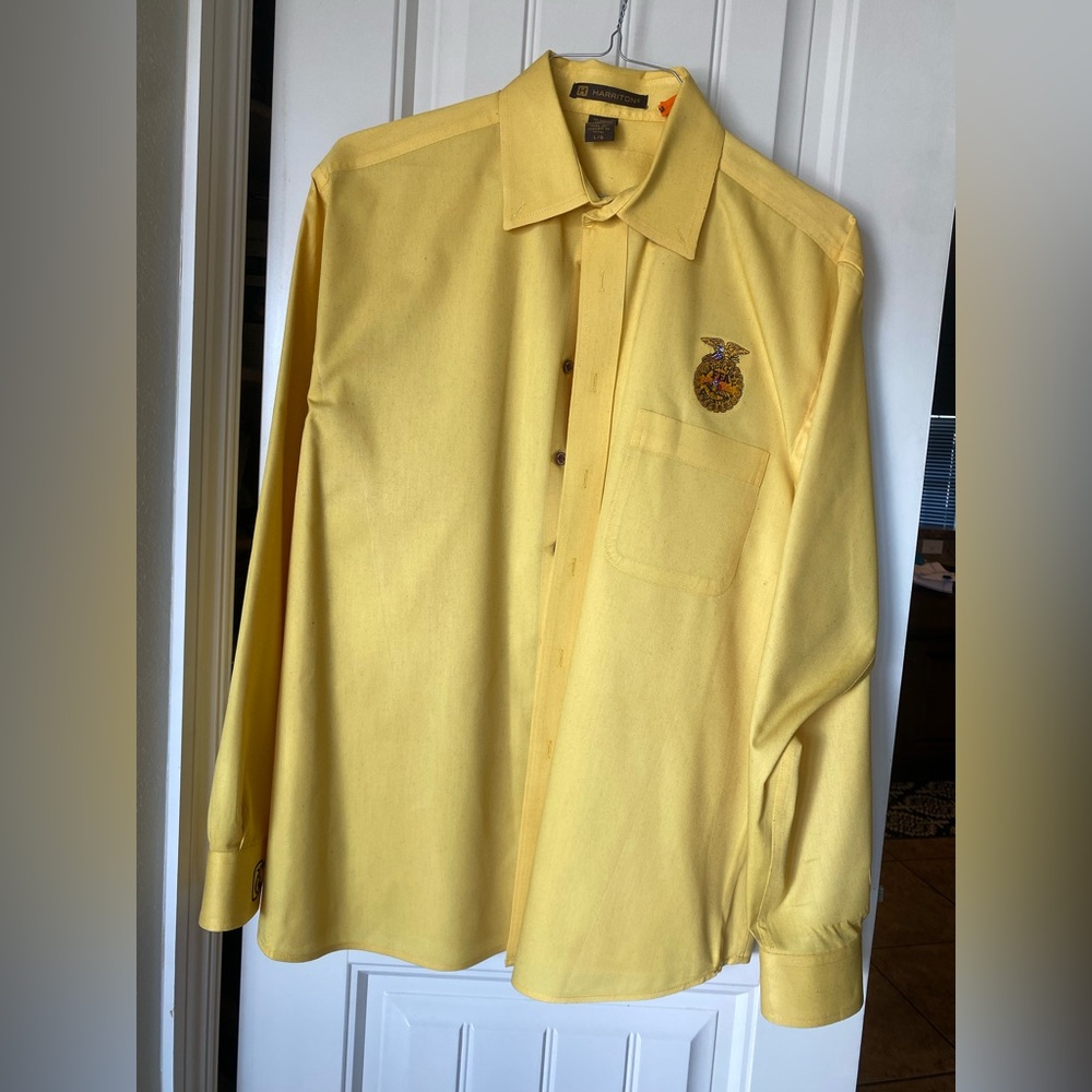 Yellow Men's Shirt with Embroidered Logo